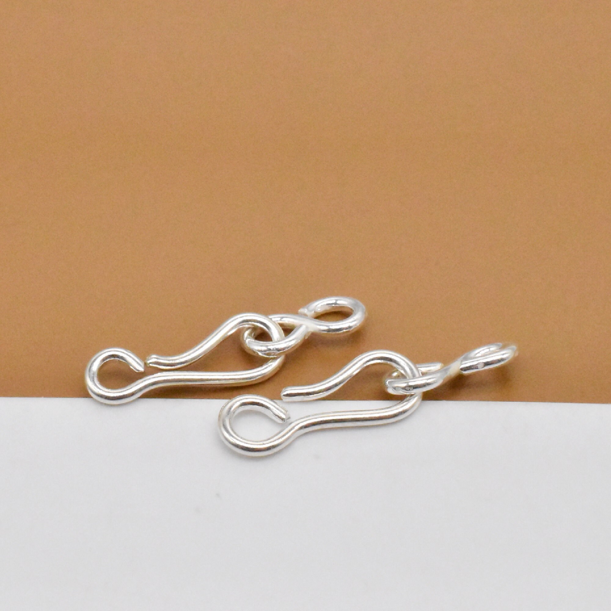 5 Sterling Silver Hook and Eye Clasps, 925 Silver Hook Clasps, Hook and Eye  Connector, Infinity Link Connector, Clasp Connector for Necklace 