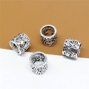 5 Sterling Silver Spider Tube Beads, 925 Sterling Silver Spider Bead, Sterling Spider Tube Bead, European Bail Bead, Big Hole Bead
