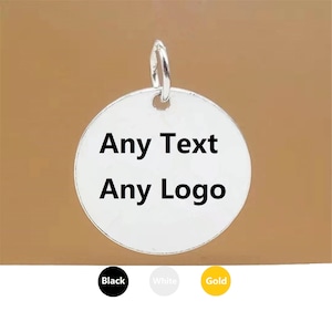 925 Sterling Silver Personalized Pendant, Laser Engraved Disc Tag Charm for Necklace Bracelet, Coin Pendant, Jewelry Making