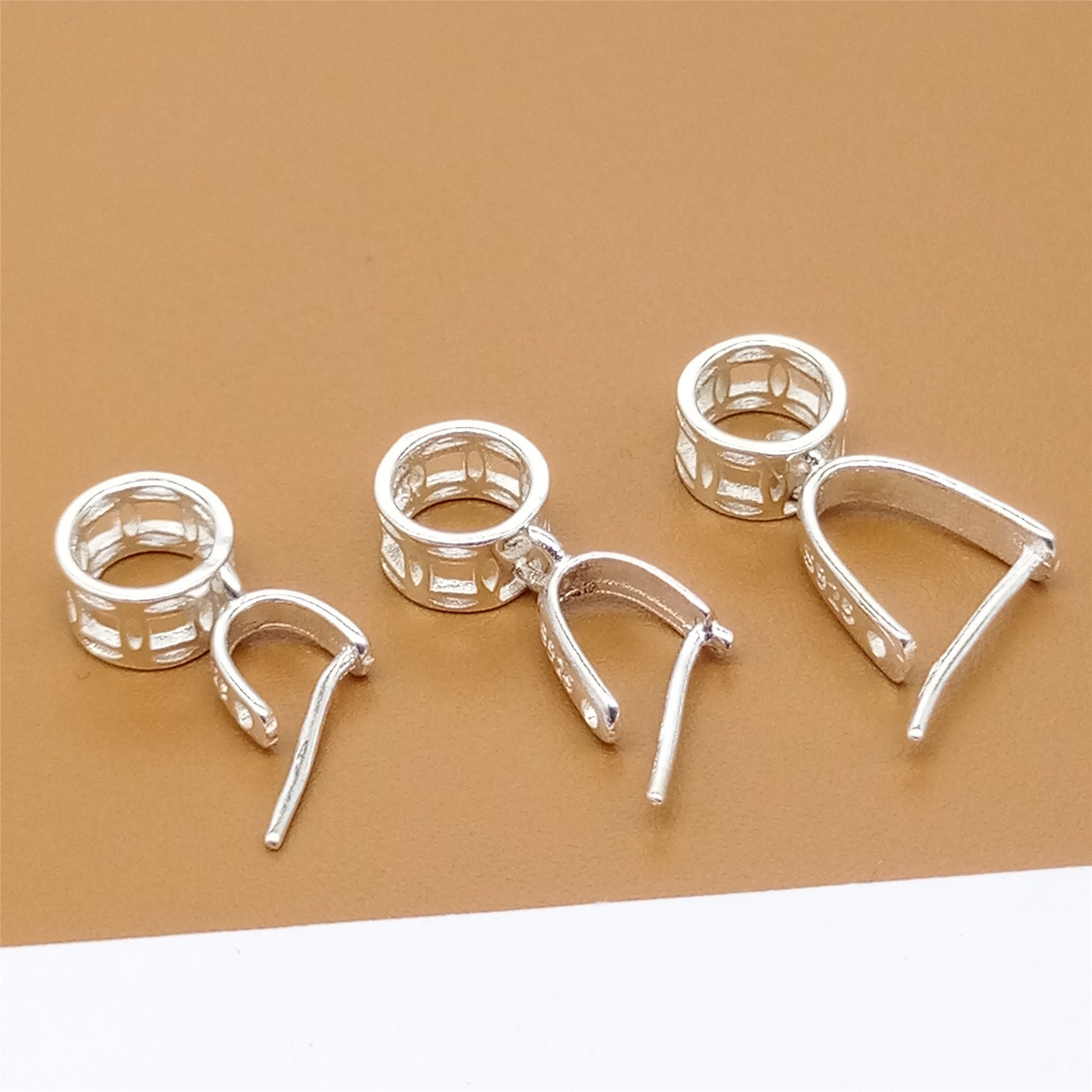 Bélière Support Porte-donut Métal Argenté - Triangle 20mm - Neuf - Fabriqué En France