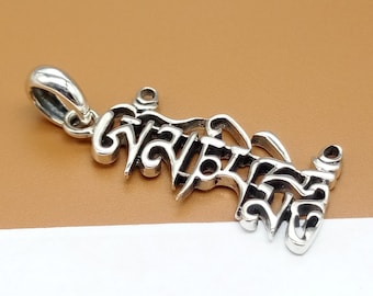 Sterlingzilveren om-hanger, 925 zilveren om-mantra-hanger, om mani padme hum-bedel, yoga-hanger, meditatie-hanger, boeddhisme-hanger