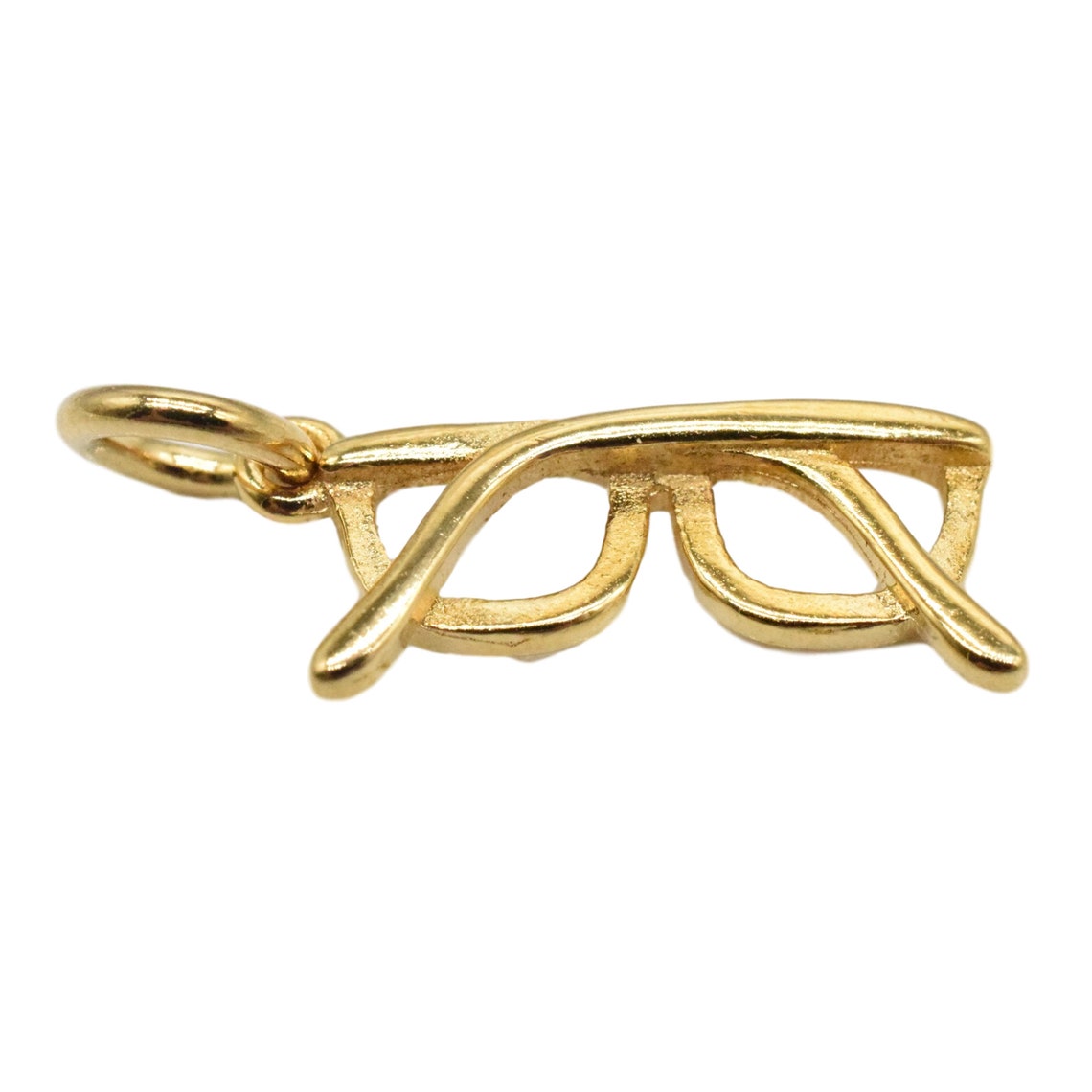 2pcs 18K Gold Vermeil Style Glasses Charm 3D 18K Gold Plated Etsy