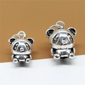 Sterling Silver Panda Charms, Sterling Panda Charms, 925 Silver Panda Charms, Sterling Panda Pendant, Cute Panda Charm, Animal Charm