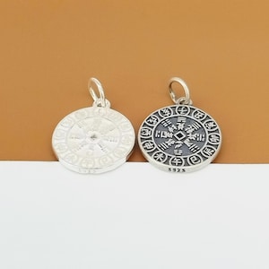 2 Sterling Silver Good Fortune Charms, 925 Silver Wealth Charm, Lucky Charm, Chinese Auspicious Charm, Bracelet Charm, Necklace Charm