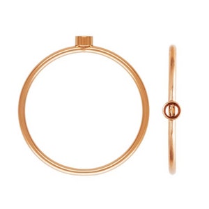 14K Rose Gold Filled Bezel Stacking Ring for 2mm Stone, Rose Gold Filled Bezel Closed Ring, Plain Stacking Ring Setting US Size 5 6 7 8 9
