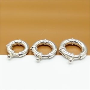 Sterling Silver Large Spring Clasp 14mm 16mm 18mm 20mm, 925 Silver Spring Clasp, Bracelet Spring Clasp, Necklace Spring Clasp