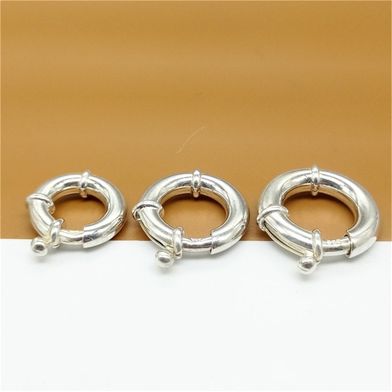 Sterling Silver Large Spring Clasp 14mm 16mm 18mm 20mm, 925 Silver Spring Clasp, Bracelet Spring Clasp, Necklace Spring Clasp image 1