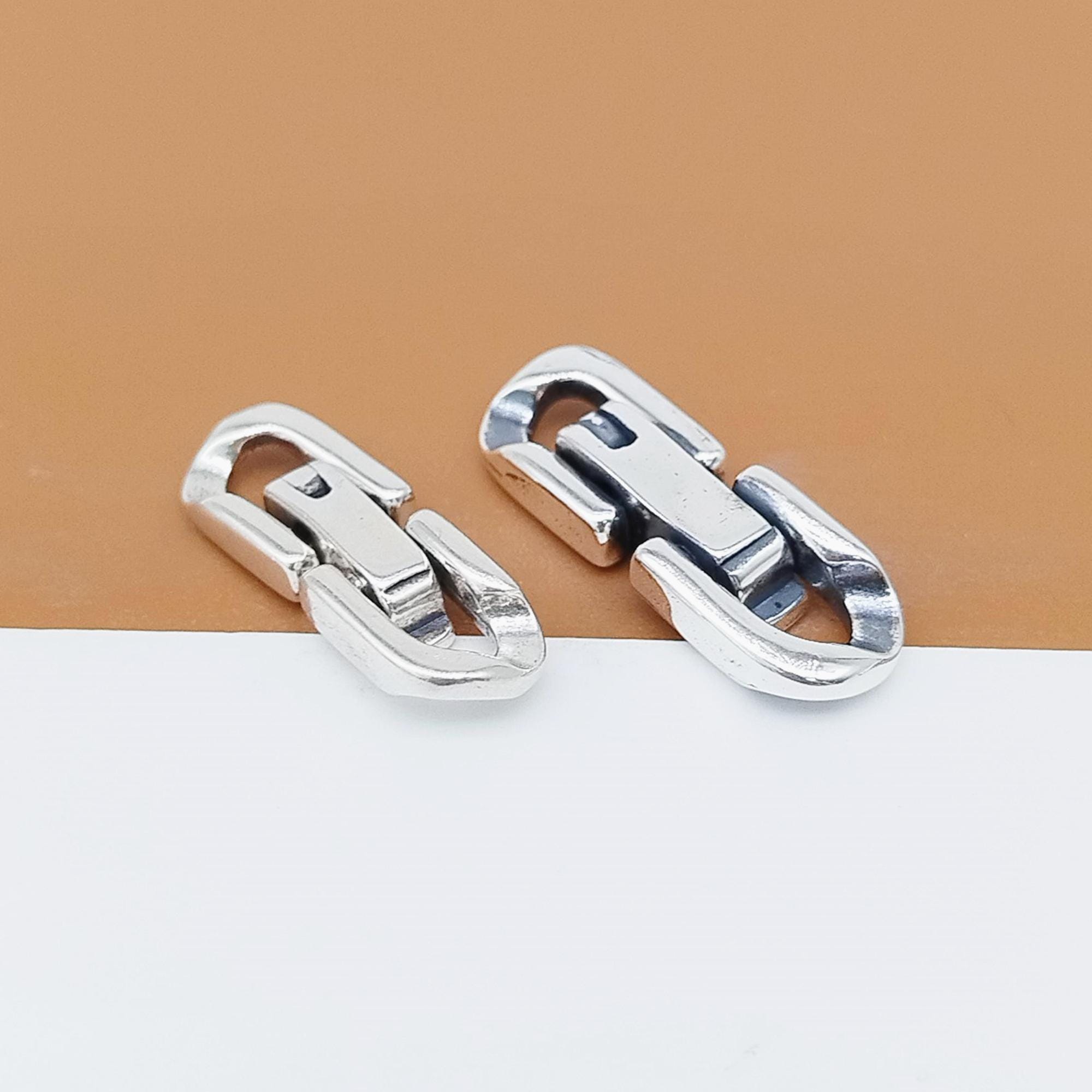 925スターリングシルバー製折りたたみ式留め具、ネックレス短縮金具