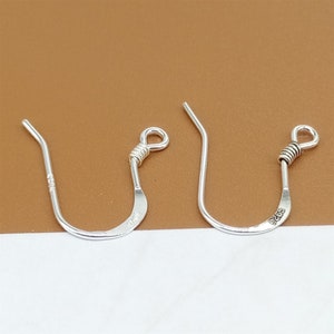 10prs Sterling Silver Earring Hooks, Ear Wires, Earring Wires, Wire Hooks, 925 Silver Earring Hooks, Earring Accessories, Ear Hooks