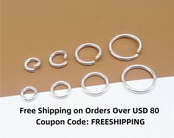 Bulk Sterling Silver Jump Ring, 925 Silver Open Jump Ring, 925 Silver Closed Jump Ring 4mm 5mm 6mm 8mm 10mm Wire Thickness 1mm(18 gauge)