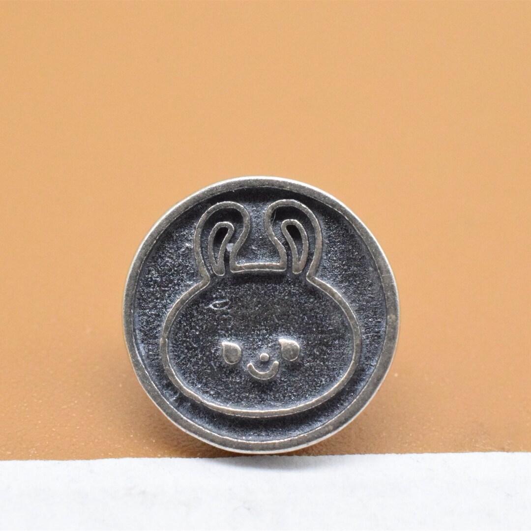 6 Sterling Silver Rabbit Button Beads, 925 Silver Bunny Round Button ...
