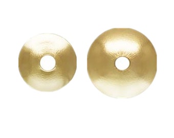 50pcs 14K Gold Filled Bead Caps, Gold Filled Plain Smooth Bead Caps, Bulk Bead Cap 3mm 4mm, Bead Spacer, Gold Filled Jewelry Findings