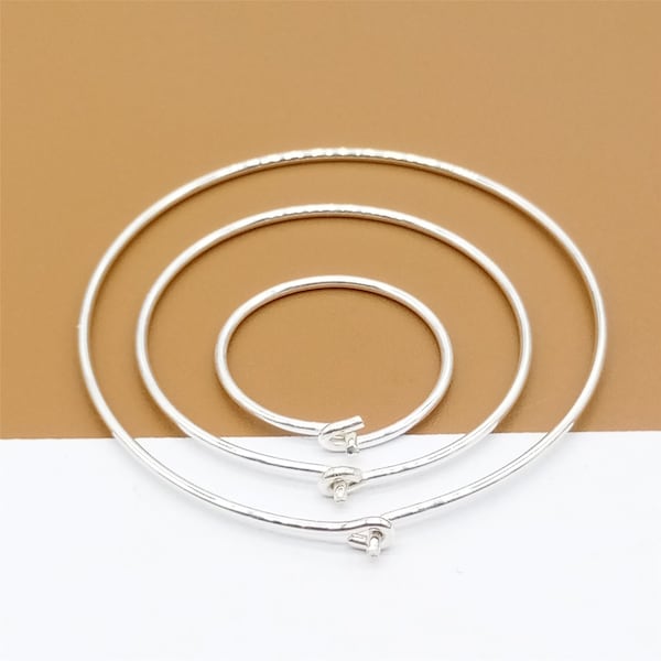 5 Pairs Sterling Silver Earring Hoops, Ear Wire Hoops, 925 Silver Earring Hoops for Earring Jewelry Making, 15mm 25mm 33mm