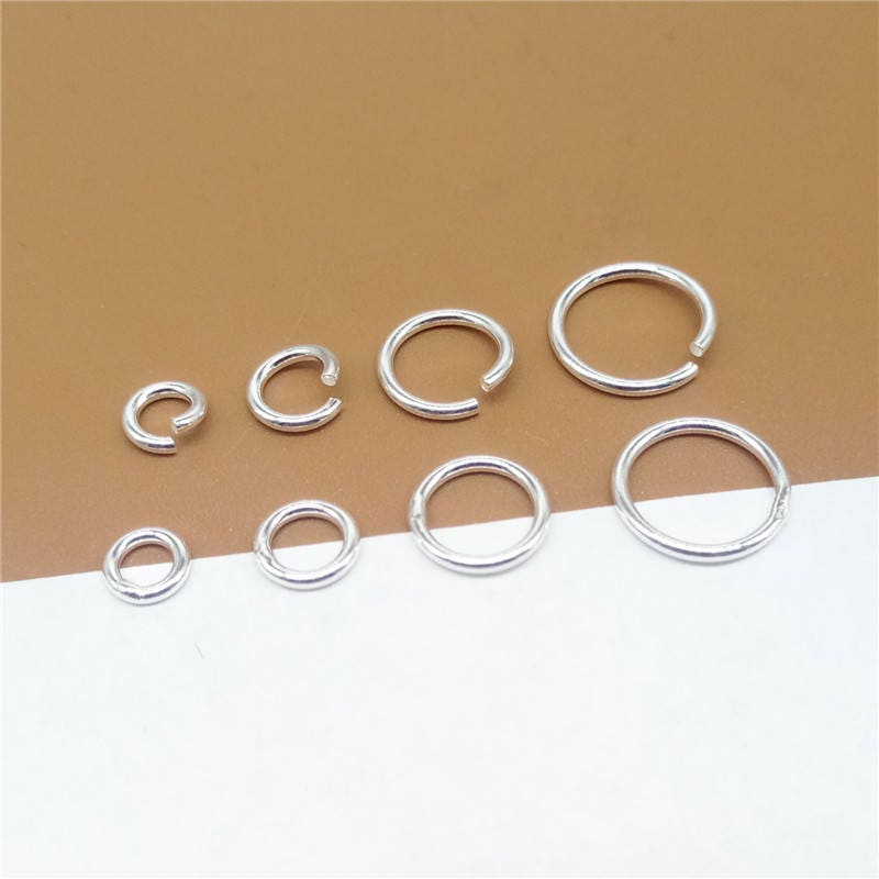 Adabele 100pcs Gold Plated 925 Sterling Silver Open Jump Rings 4mm Small Connector (Thin Wire 0.5mm / 24 Gauge) for Jewelry Craft