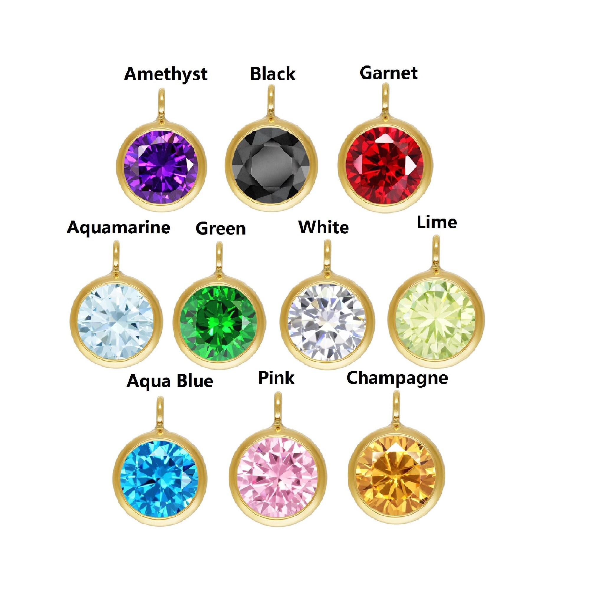美品★ゆらきらトパーズチャーム 2pcs 14K Gold Filled 3A Zircon Charms 6mm With Perpendicular
