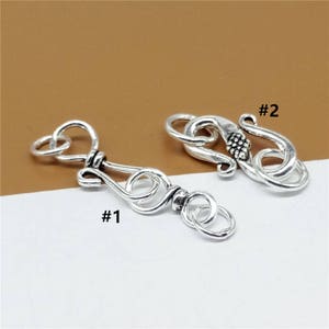 S-Verschluss aus Sterlingsilber, Hakenverschluss mit Ring, Hakenverschluss, Verschluss, Haken und Ösenverschluss