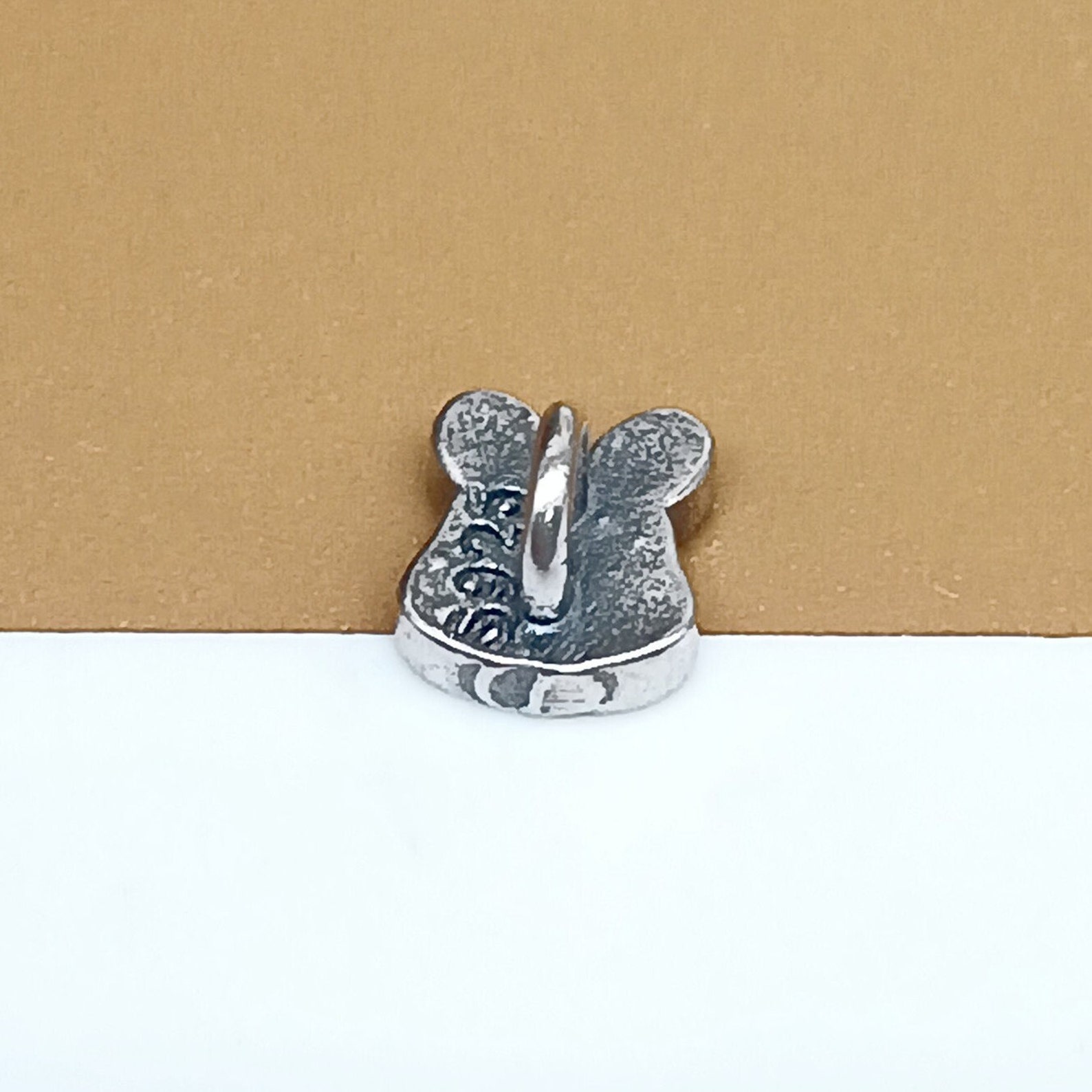 5 Sterling Silver Rabbit Button Beads, 925 Silver Bunny Button, Rabbit ...