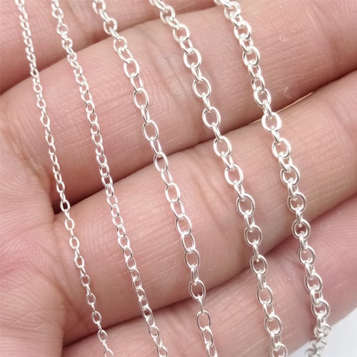 Factory Price Stainless Steel Silver round Rolo Chain DIY Jewelry Making In Bulk 