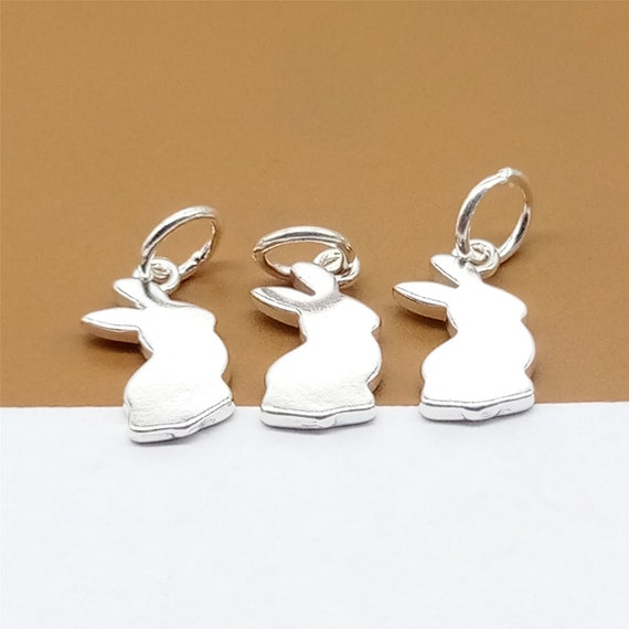 Sterling Silver Rabbit Charms, Bunny Charms, 925 Silver Rabbit