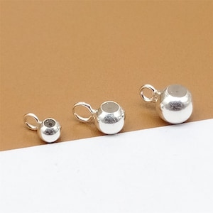 10 Sterling Silber Silikon Ösen 3 mm 4 mm 5 mm 6 mm mit geschlossenen Ösen, 925 Silber Silikonperlen, Anhänger Ösen