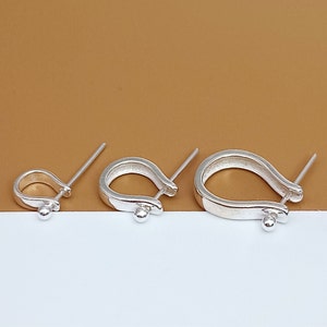 2 Sterling Silver U Shape Pinch Bail with Ball Pin, 925 Silver Rhodium Plated Pinch Bail, U Shape Bail, Pendant Pinch Bail, Charm Pinch Bail