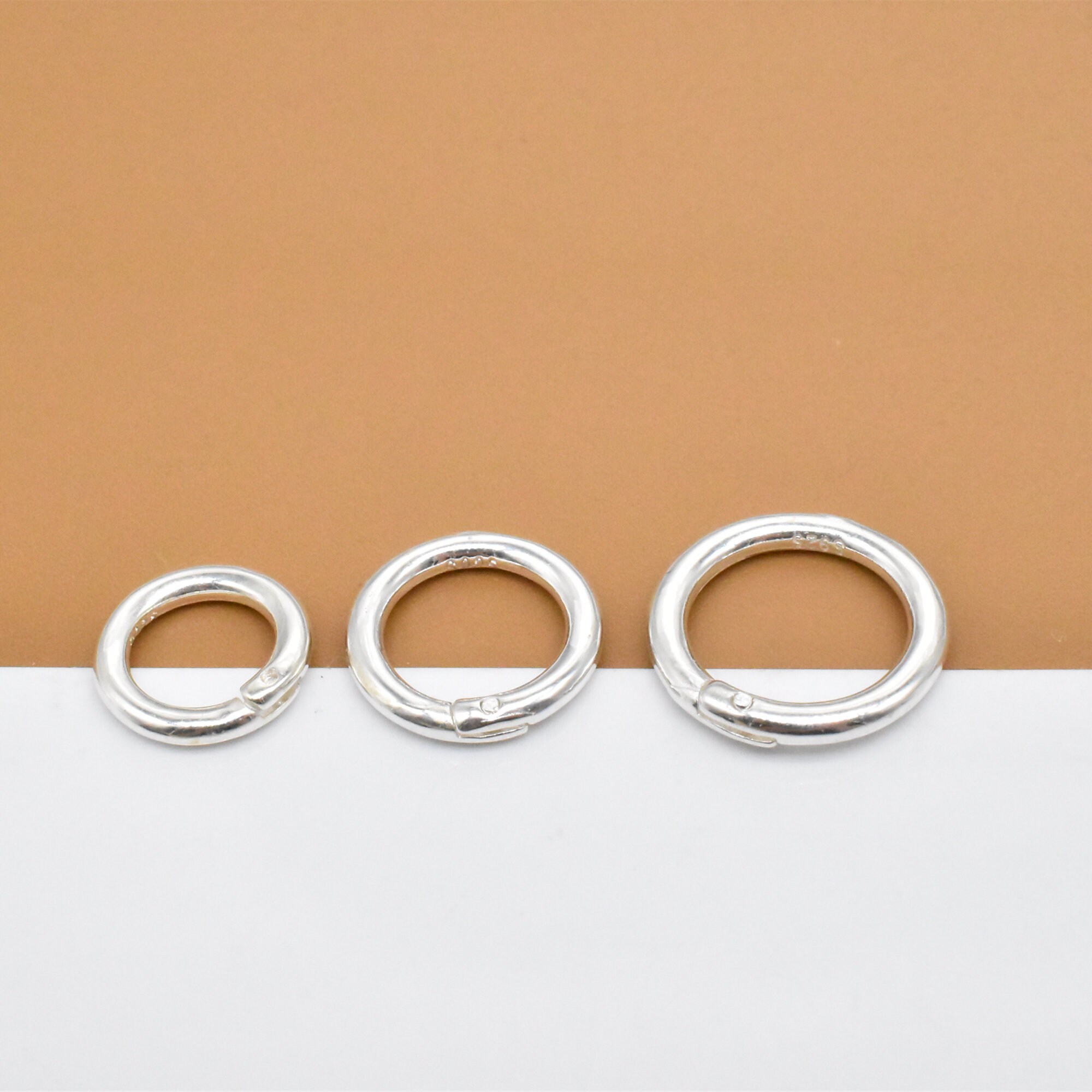4 Sterling Silver Lock Jump Rings 6mm 8mm 10mm 12mm 14mm 925 Etsy