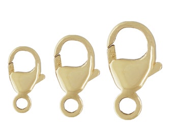 14K Gold Filled Oval Trigger Clasps with Fixed Closed Jump Ring, Gold Filled Lobster Clasp, Trigger Clasp, Necklace Clasp, Bracelet Clasp