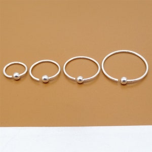 10 Pairs Sterling Silver Round Ear Wire, Earring Hoops, Earring Hoop with Bead, 925 Silver Earwire Hoops, Hoop Earrings, Ear Hoops