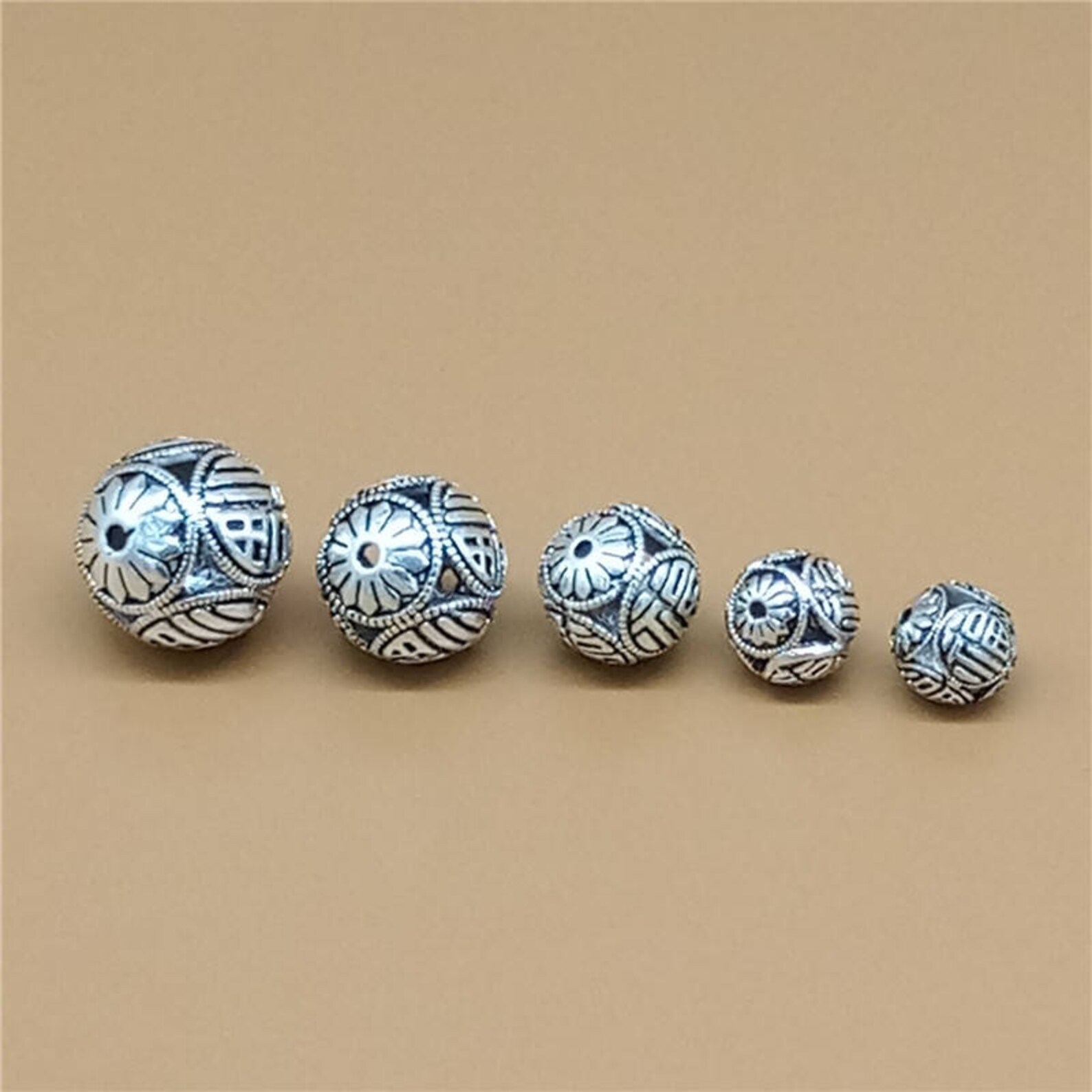 2 Sterling Silver Good Luck Beads Fortune Beads Fortunate Etsy