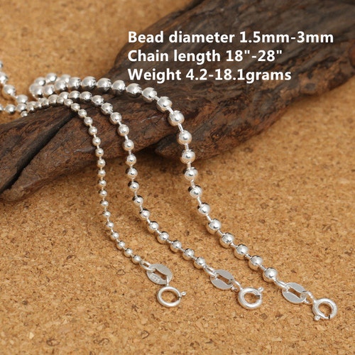 Sterling Silver Bead Chain Sterling 