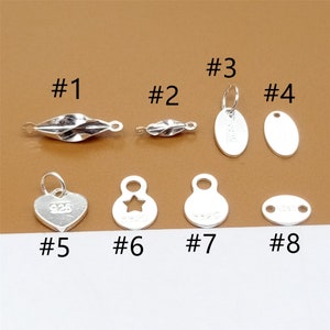 30 étiquettes de qualité en argent sterling pour rallonges, breloques connecteur pour collier bracelet, breloques petit disque en argent 925, accessoires de bijouterie