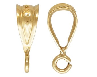 2pcs 14K Gold Filled Small Bails with Open Parallel Ring, Gold Filled Small Bails, Closed Bail, Charm Bail, Pendant Bail, Jewelry Findings