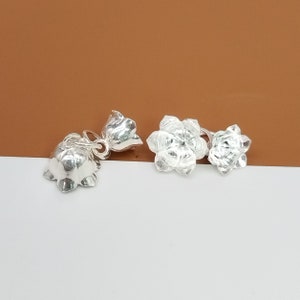 4 Sterling Silver Morning Glory Flower Charms, 925 Silver Small Flower Charm, Blossom Charm, Floral Charm, Bracelet charm, Necklace charm