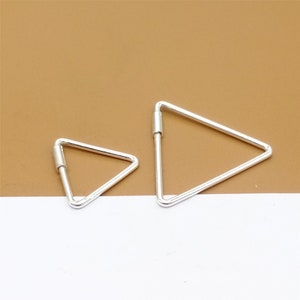 5 Pairs Sterling Silver Triangle Earring Hoops, 925 Silver Ear Wires ...