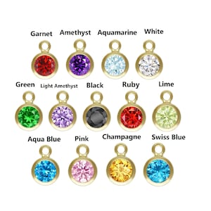 2pcs 14K Gold Filled Bezel Charms with 4mm CZ Stone, Gold Filled Bezel Charms, Bezel Drop, Birthstone Bezel Charm, Jewelry Findings 1/20 14K