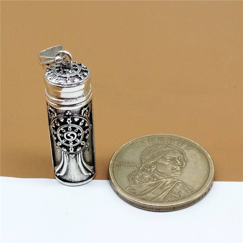 WithLoveSilver 925 Sterling Silver Antique Prayer Box Cross Locket Pendant - .925 Silver Jewelry Gift - View #8