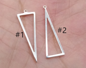 4 Sterling Silber Dreieck Charms, Invertiert Dreieck Charms, 925 Silber Dreieck Charm, Geometrie Charm für Armband Halskette Ohrring