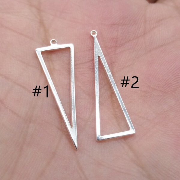 8 Sterling Silver Triangle Charms, Inverted Triangle Charms, 925 Silver Triangle Charm, Geometry Charm for Bracelet Necklace Earring
