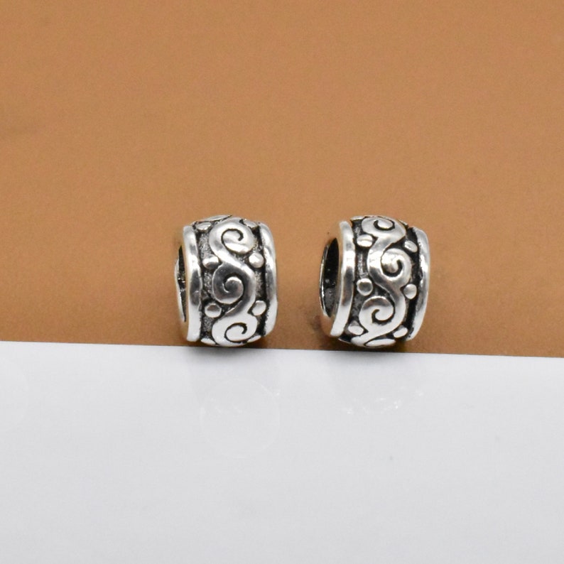 Tire Bracelet Bead Spacer Bead Necklace Bead Bracelet bead 925 Silver Spiral Bead Swirl Bead 12 Sterling Silver Tiny Swirl Beads