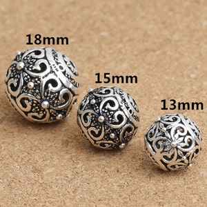 Sterling Silver Butterfly Round Beads, Sterling Silver Ball Beads, 925 Sterling Silver Round Ball Bead, Sterling Bead