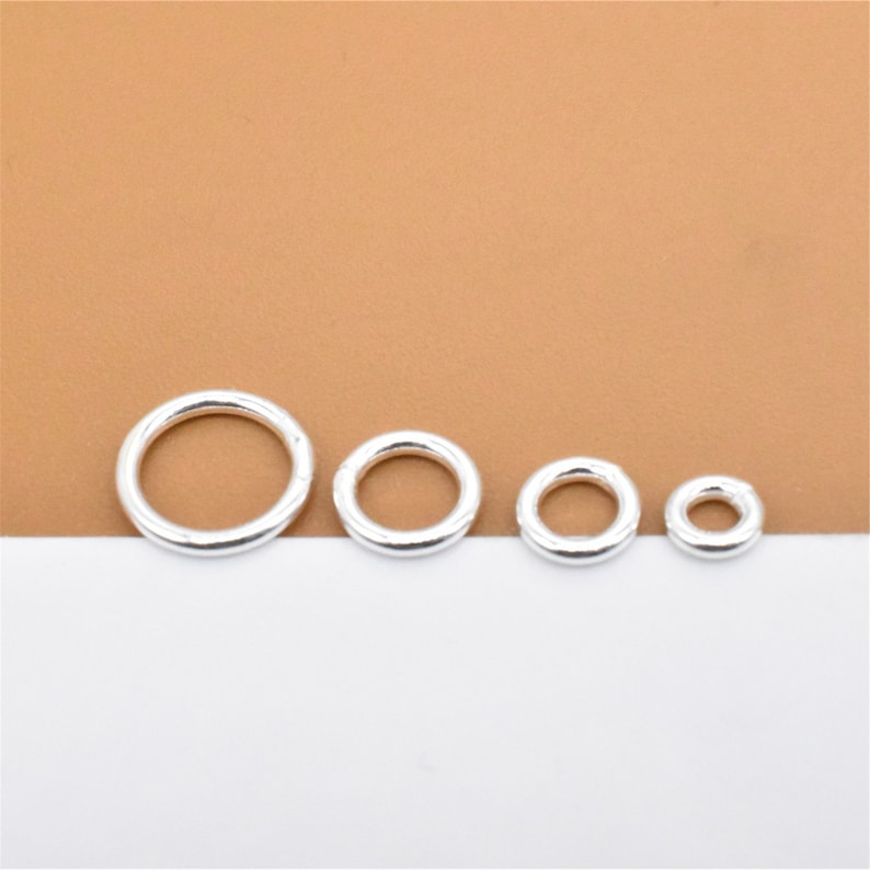 50 Sterling Silver Closed Jump Ring, 925 Sterling Silver Closed Jump Ring 3mm 4mm 5mm 6mm , Wire 22 Gauge, approx 0.6mm image 3