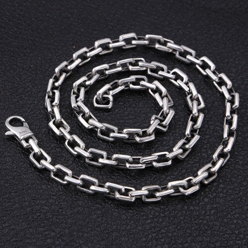 Sterling Silver Heavy Square Rolo Chain 