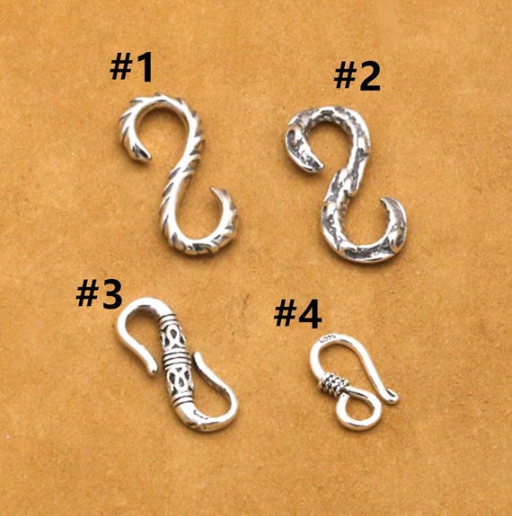 Sterling Silver Hook Clasps, S Hook, Braclet Clasp, Necklace Clasp, 925 Silver Hook Clasp, S Connector