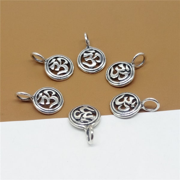 10 charmes OM en argent sterling, charmes OMH, charmes de yoga 925 en argent, charmes de méditation, petit OM