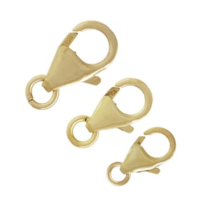 14K Gold Filled Trigger Clasps with Open Jump Ring, 14K Gold Filled Lobster Clasp, Bracelet Clasp, Necklace Clasp, Gold Clasp
