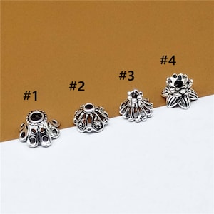 Sterling Silver Bead Caps, Bead Spacers, 925 Silver Bead Caps for Bracelet, 925 Stering Silver Bead Caps