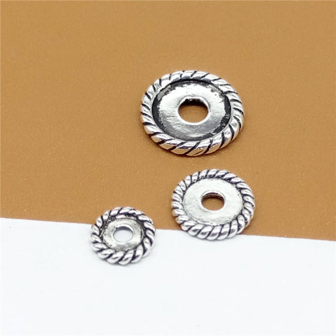 Sterling Silver Spacer Beads 925 Sterling Silver Round Spacer Etsy
