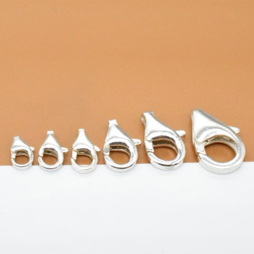 10 Sterling Silver Trigger Clasp Lobster Clasps 925 Silver Etsy