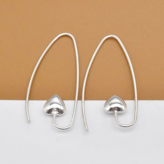 4pcs 925 Sterling Silver V-Shape Ear Wires – Marquise Hooks For DIY Jewelry Making, Hypoallergenic