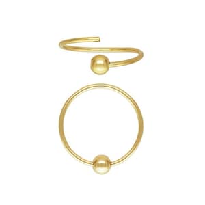 2prs 14K Yellow Gold Filled Round Earwire w/ 3mm Bead, Gold Filled Round Ear Wire,  Hoop Earring, Earring Hoop, Ear Hoop 12mm 1/20 14KT